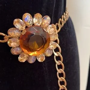 Accessories | Amber Jewel Flower Chain Belt | Poshmark display picture 2